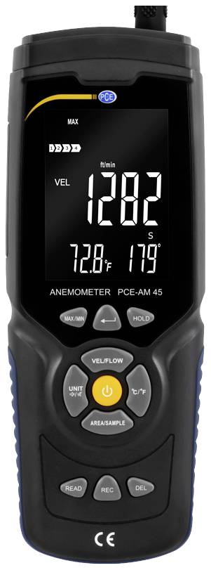 PCE Instruments PCE-AM 45 Anémomètre 0.3 à 45 m/s avec fonction thermométrique