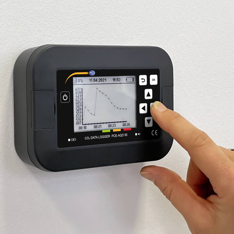Appareil de mesure des aérosols PCE Instruments PCE-AQD 50 CO2, température, humidité de l'air, pression atmosphérique