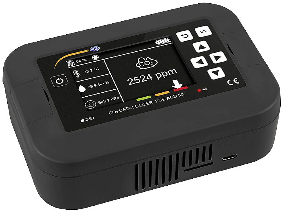 Appareil de mesure des aérosols PCE Instruments PCE-AQD 50 CO2, température, humidité de l'air, pression atmosphérique