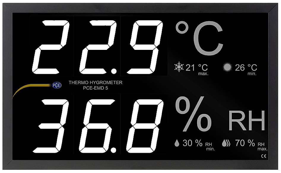PCE Instruments PCE-EMD 5 PCE-EMD 5 Instrument de mesure encastrable 0 à 50 °C 0 à 99.9 % HR