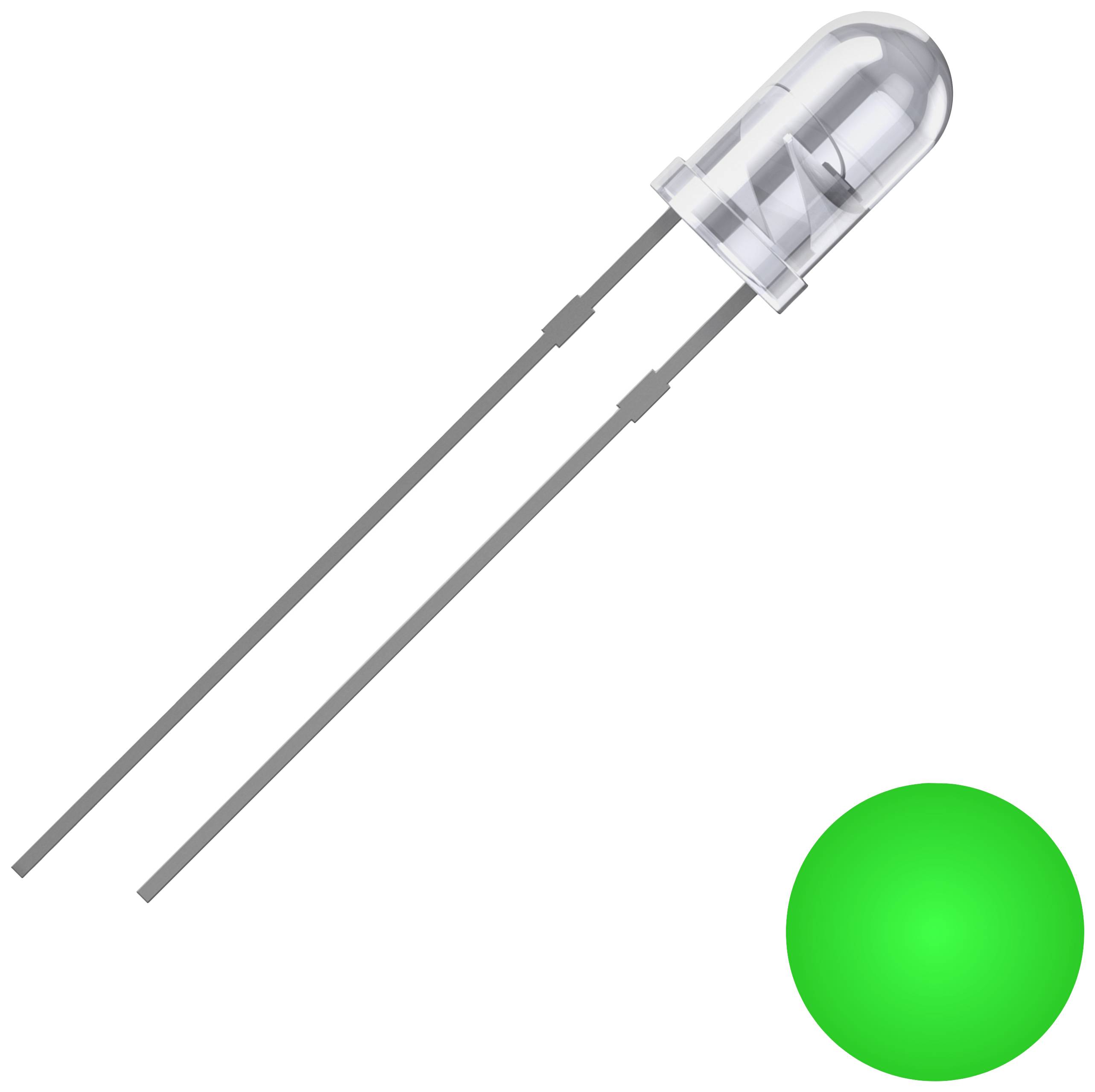 Quadrios 2111O176 LED vert rond 3 mm 8000 mcd 25 ° 20 mA 3 V