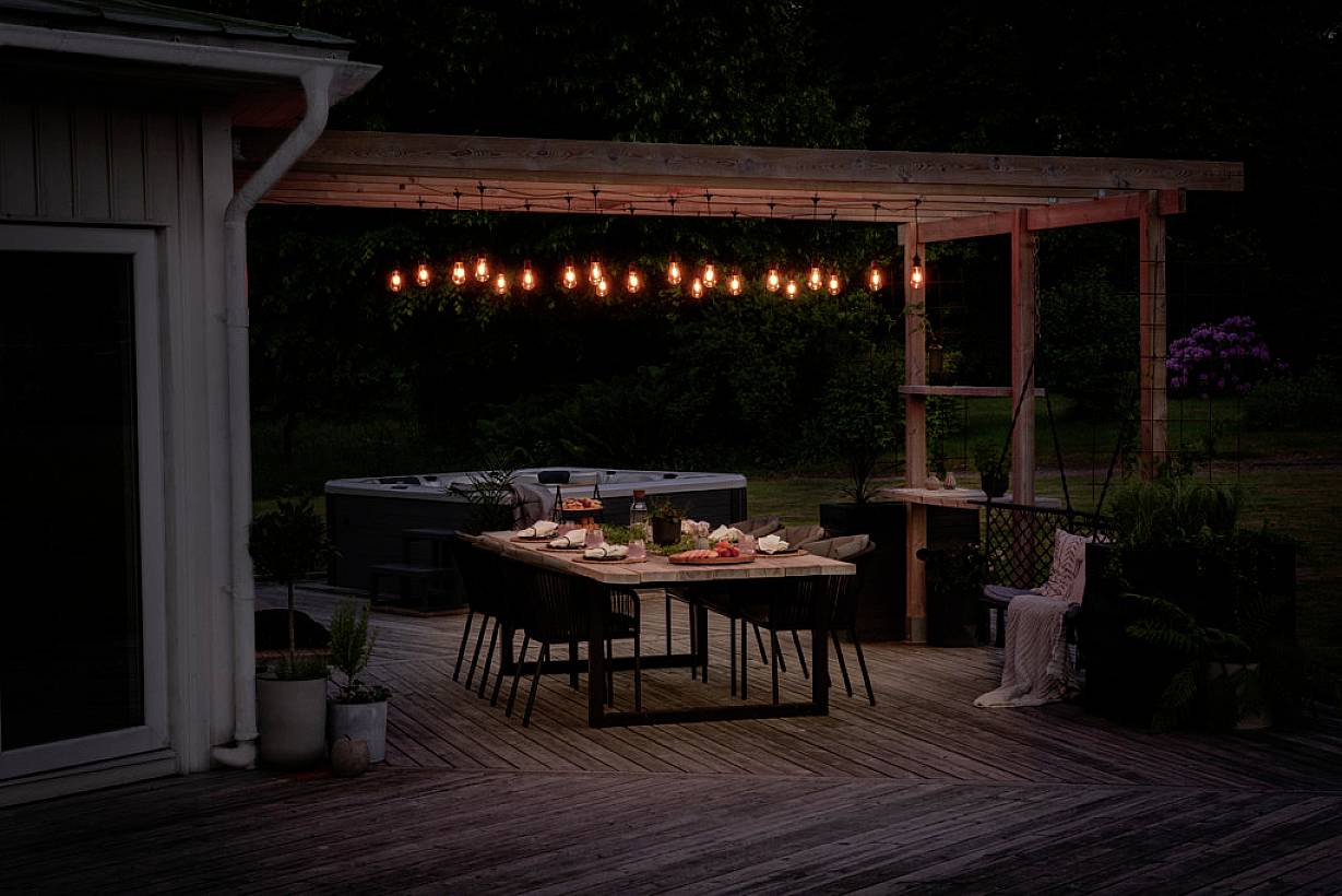 Konstsmide 2351-800 Guirlande lumineuse pour l'extérieur sur secteur Nombre de lumière 10 LED ambré Longueur éclairée: 9.15