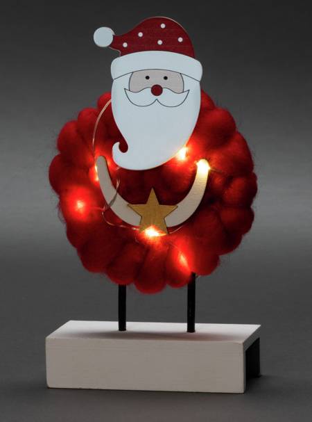 Konstsmide 3267-550 Silhouette à LED papa Noël blanc chaud LED rouge minuteur