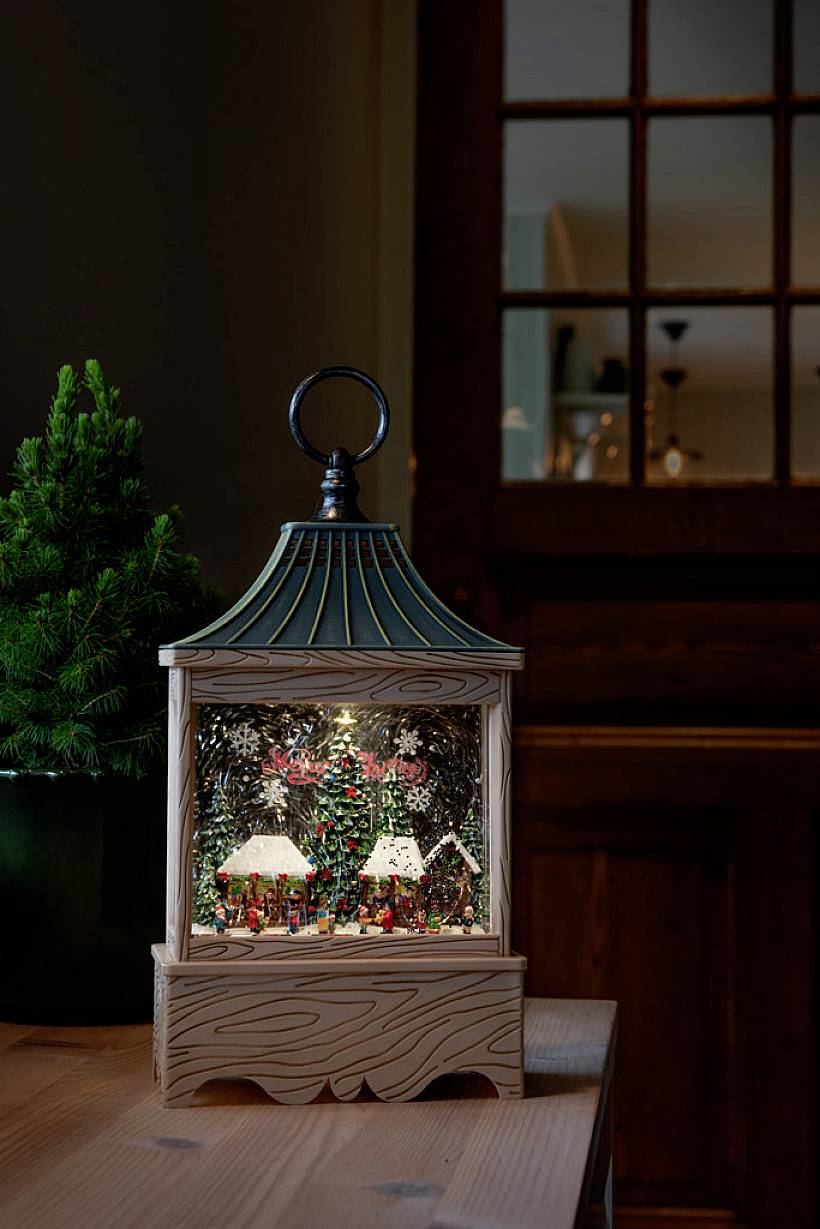 Konstsmide 4287-000 Lanterne à LED Marché de Noël blanc chaud LED naturel rempli d'eau, minuteur