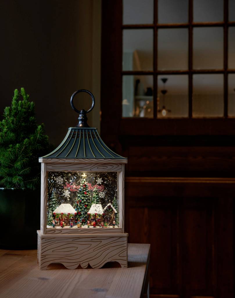 Konstsmide 4287-000 Lanterne à LED Marché de Noël blanc chaud LED naturel rempli d'eau, minuteur