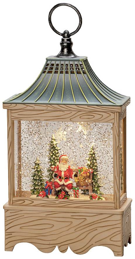 Konstsmide 4288-000 Lanterne à LED papa Noël blanc chaud LED naturel rempli d'eau, minuteur