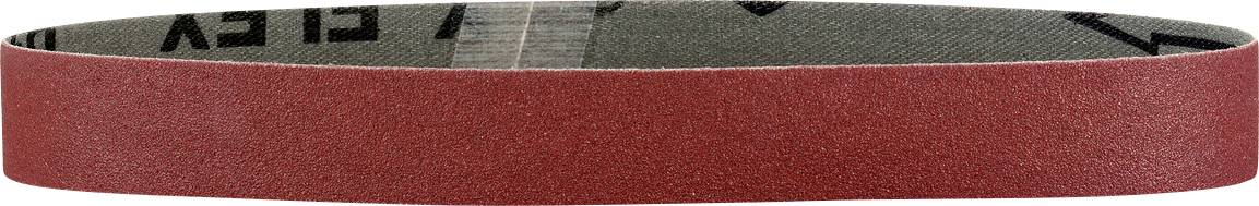 Un ruban de ponçage rouge de forme cylindrique avec une structure de surface rugueuse, adapté aux travaux de ponçage.