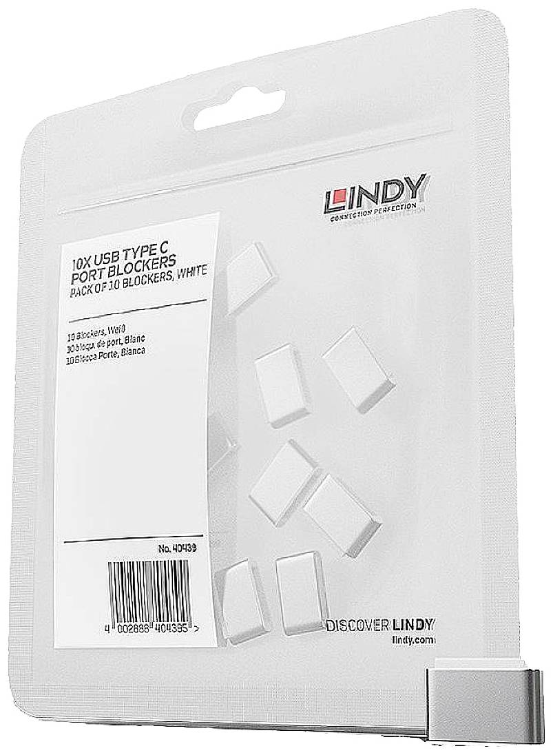 LINDY Verrouillage de port USB-C® jeu de 10 blanc sans clé 40439
