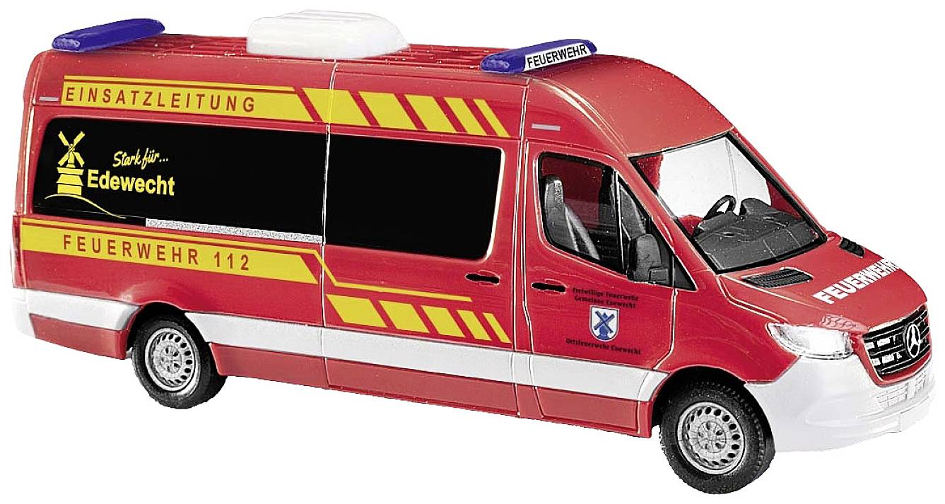 Busch 52617 H0 Modèle réduit de véhicule prioritaire Mercedes Benz Pompiers Sprinter Edewecht