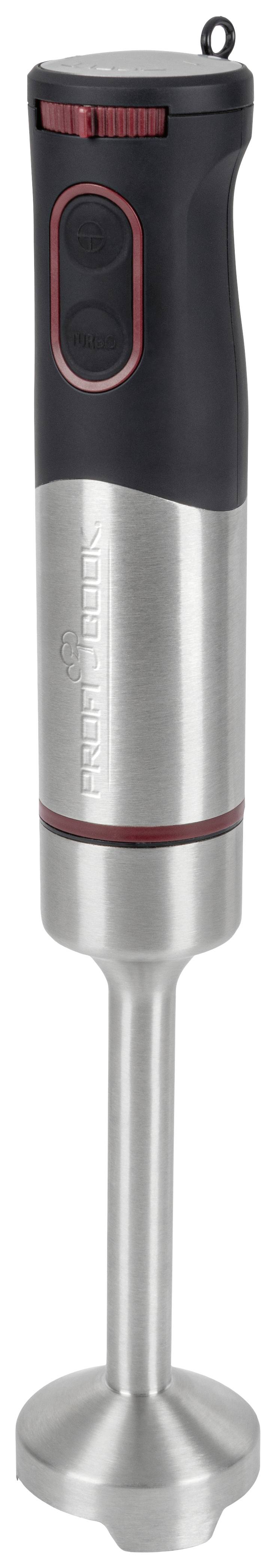 Profi Cook PC-SMS 1226 Mixeur plongeant 1000 W marche/arrêt automatique acier inoxydable, noir