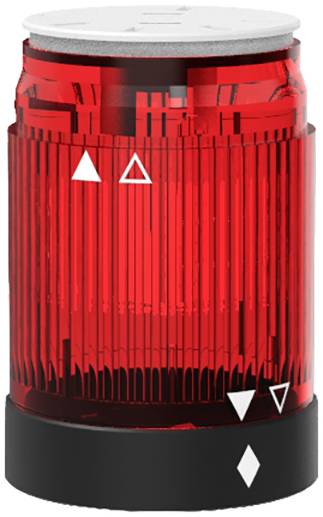 Feu rouge cylindrique à surface striée, probablement utilisé pour avertir ou signaler quelque chose.