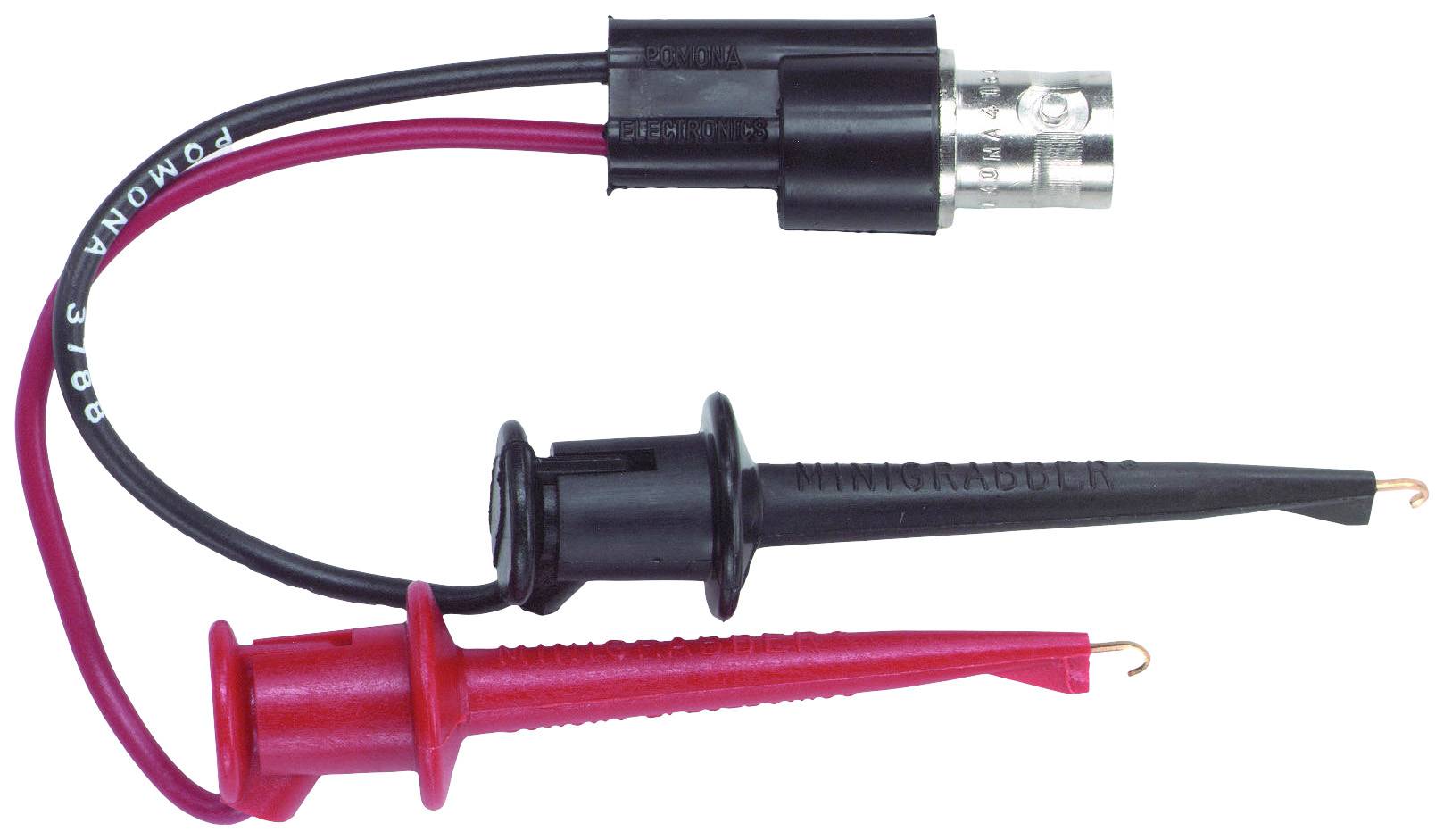 Deux pointes de test, une noire et une rouge, avec connecteur BNC et câble. Accessoire de mesure électrique.