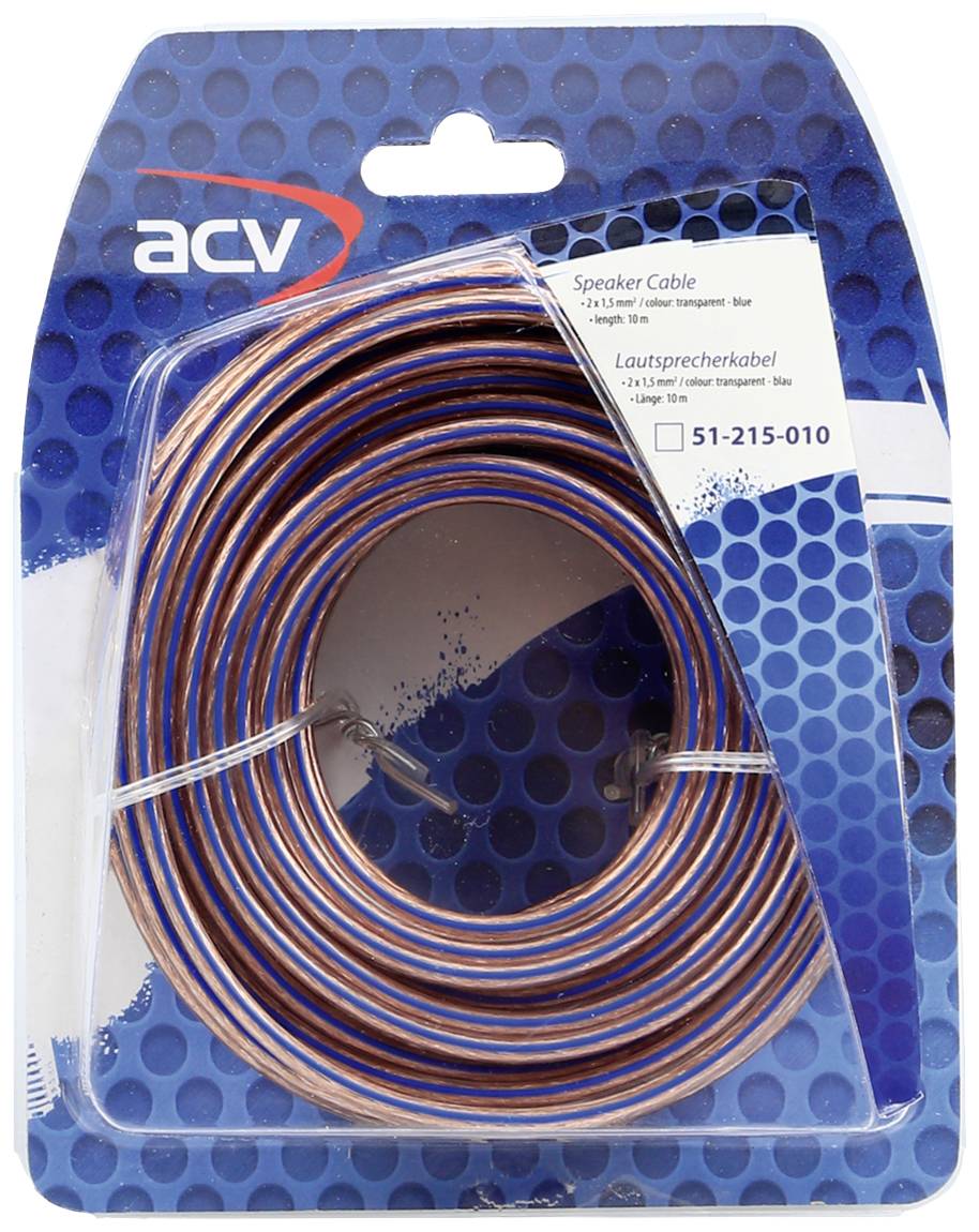 ACV Jeu de câbles pour haut-parleurs HiFi auto 2 x 1.50 mm² 10 m