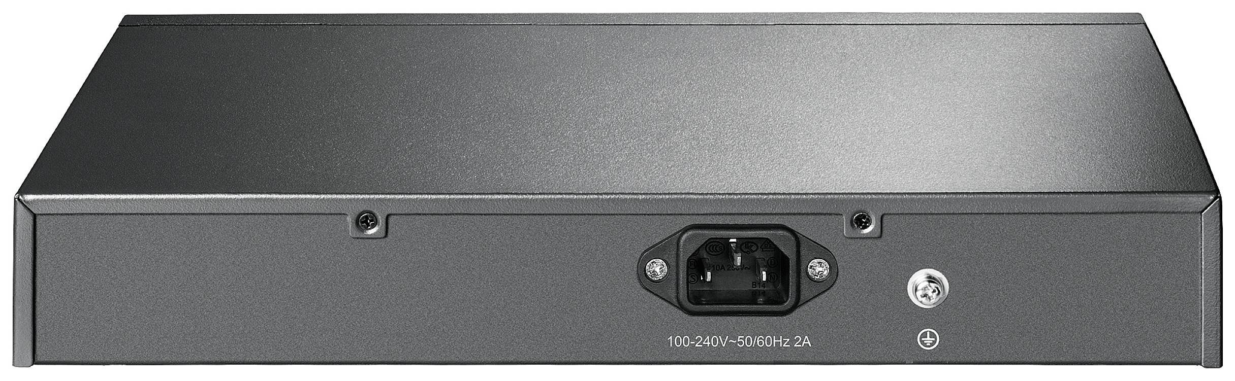 Le dos d'un appareil technique avec une connexion de câble d'alimentation et un verrou de sécurité.
