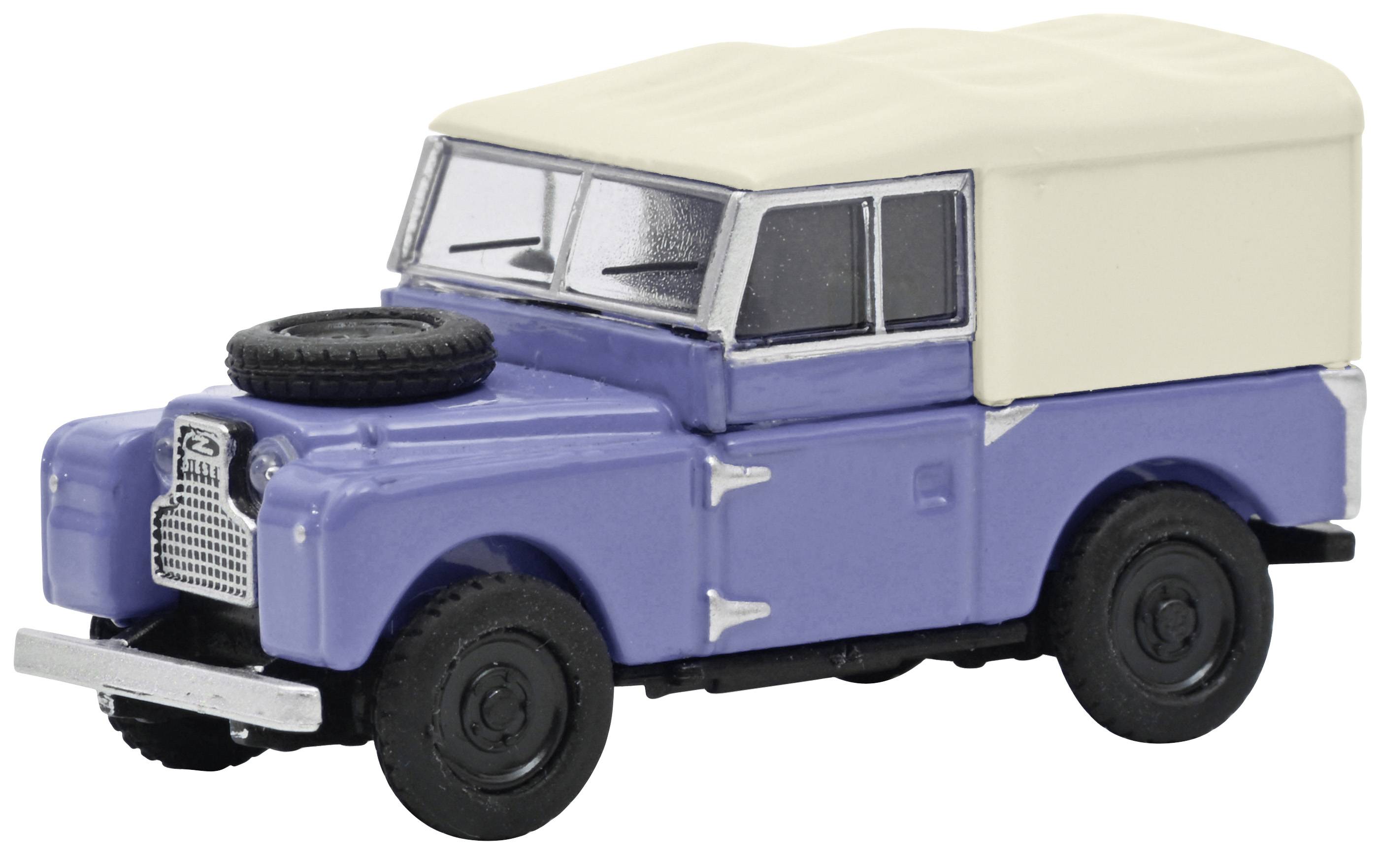 Schuco 452670100 H0 Modèle réduit de voiture particulière Land Rover 88 bleu avec fond souple blanc