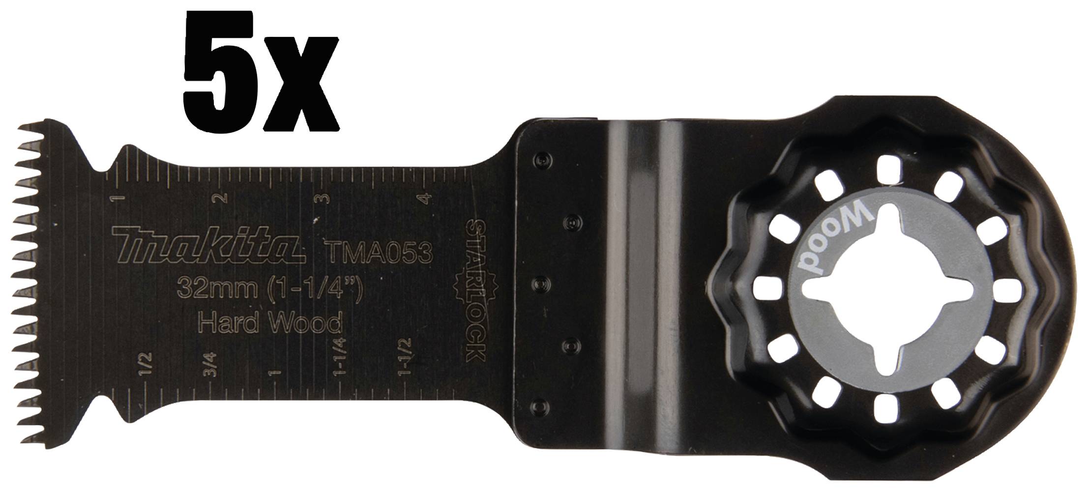 Une lame de scie noire portant l'inscription 'Hard Wood' et '32mm (1-1/4