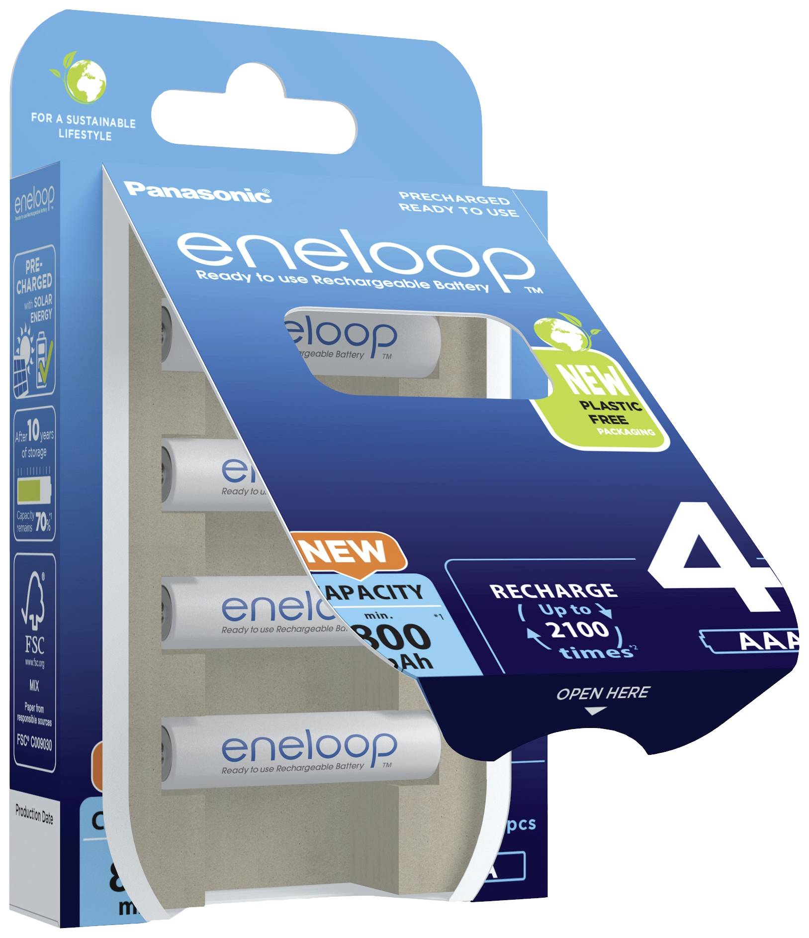 Eneloop HR03 Pile rechargeable LR3 (AAA) NiMH 800 mAh 1.2 V 4 pc(s)