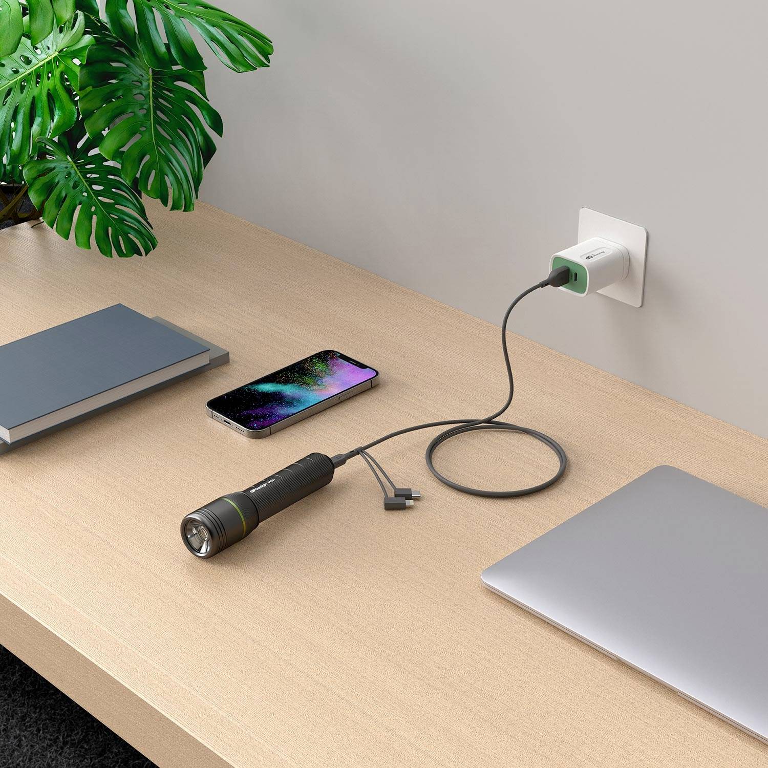 GP Câble de charge USB USB 2.0 USB-A mâle, Connecteur Lightning , USB-Micro-B mâle, USB-C® mâle 1.00 m gris GPCBCY1NGYUSB313