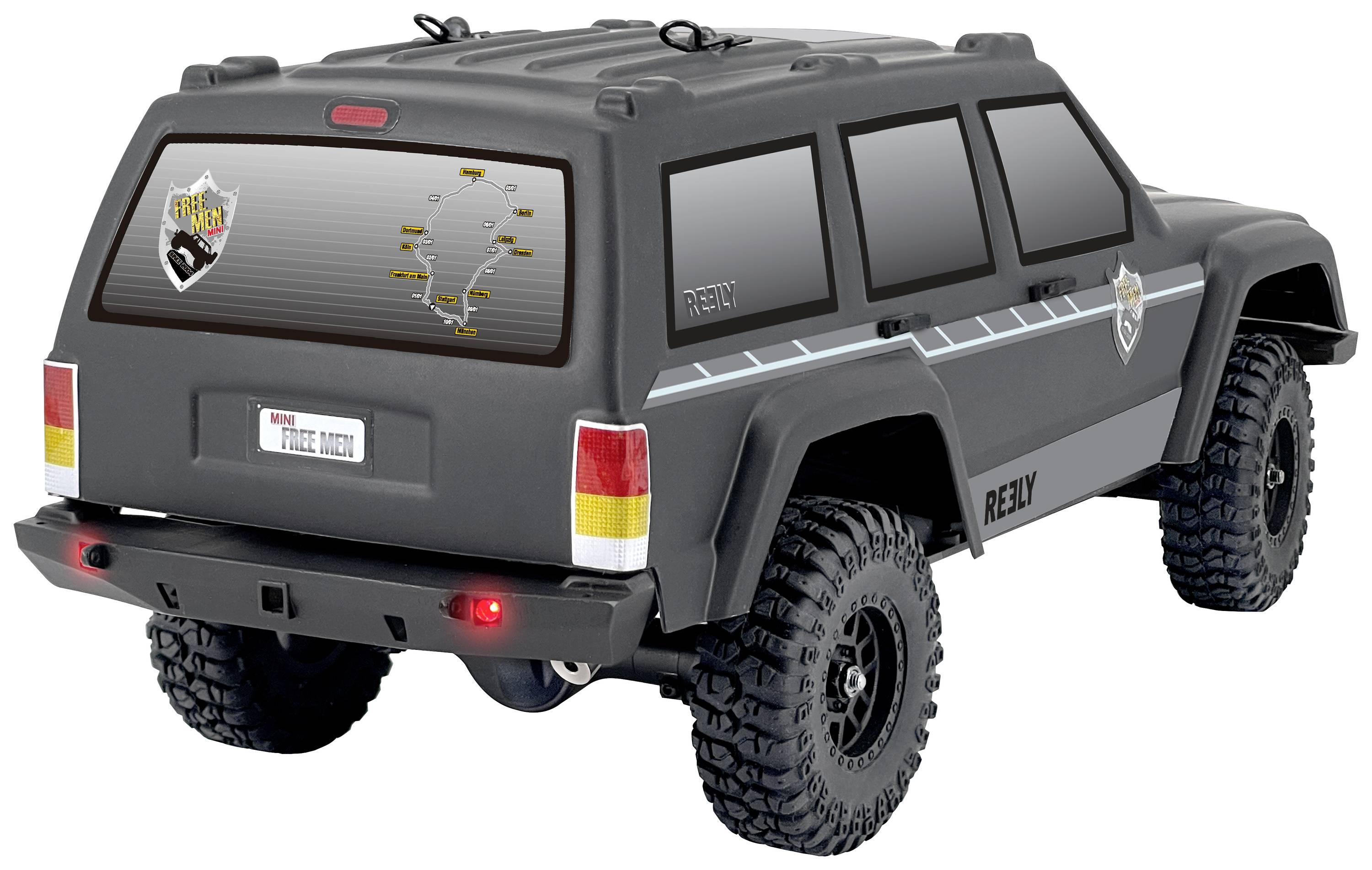 Reely Mini Freemen brushed 1:16 Véhicule RC débutant électrique Crawler 4 roues motrices (4WD) 100% RtR 2,4 GHz avec accu