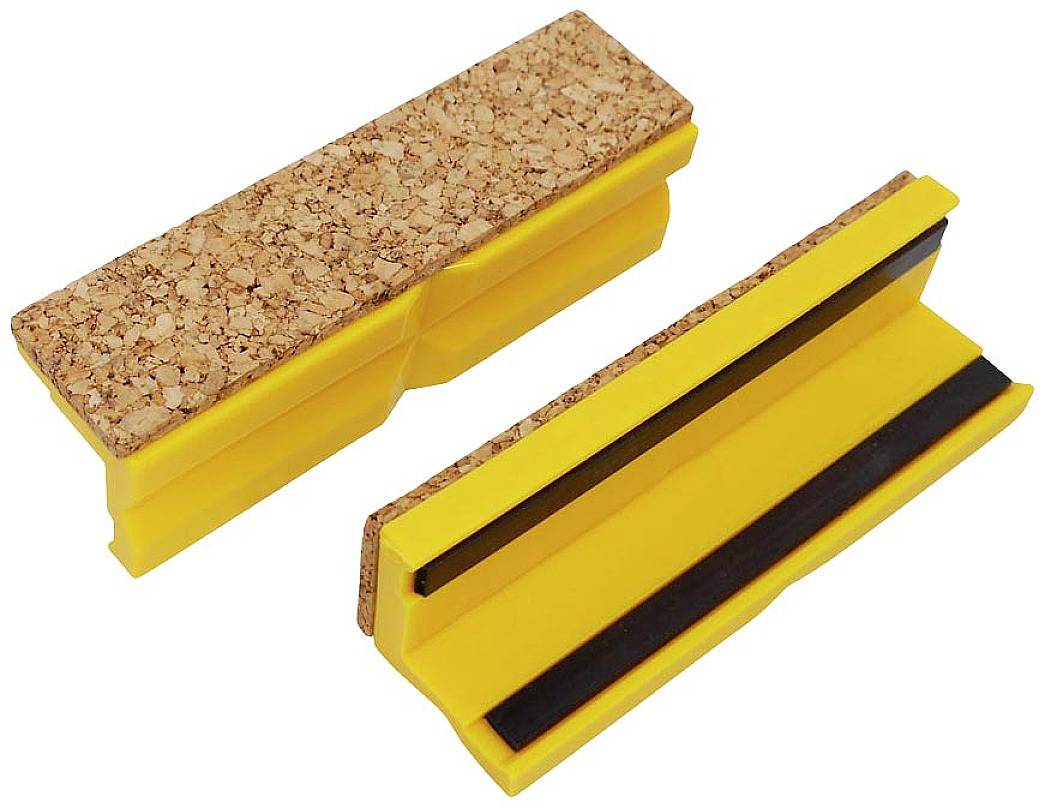 Deux coupe-carreaux jaunes avec surface en liège, utilisés pour le remplissage des joints de carrelage.