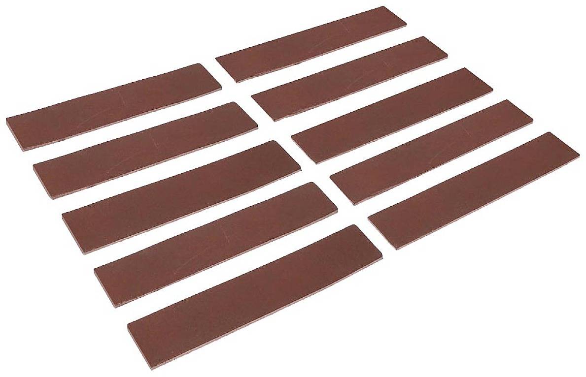 Dix bandes abrasives rectangulaires de couleur brune sont représentées, disposées en deux rangées de cinq bandes chacune.