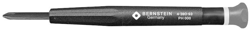 Tournevis noir portant l'inscription 'BERNSTEIN Germany 3-609-08 PH 000', adapté aux travaux de précision.