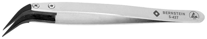 Bernstein Tools for Electronics 5-437 Brucelles universelles 84 CV émoussée, courbée 125 mm