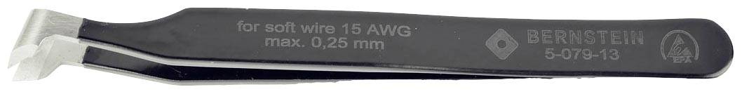 Coupe-fil latéral noir avec inscription 'pour fil souple 15 AWG max. 0,25 mm', adapté aux travaux fins sur des fils souples.