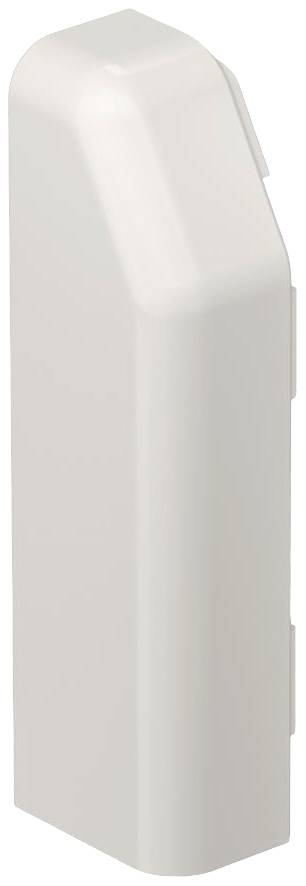 Une couverture en plastique de couleur crème, rectangulaire, avec un dessus biseauté et des protubérances latérales.