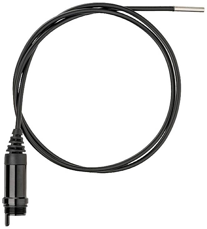 Un capteur de température avec un câble et une fiche saillants, utilisé pour mesurer les températures dans diverses applications.