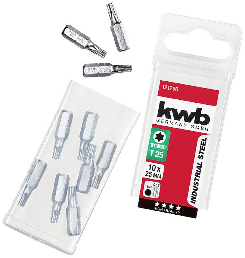 kwb 121296 Embout TX T 25 acier C 6.3 10 pc(s)