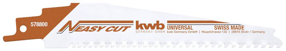 kwb 578800 Lame de scie sabre avec tige Easy-Cut, utilisable pour tous les matériaux de construction Longueur lame de scie 150 mm