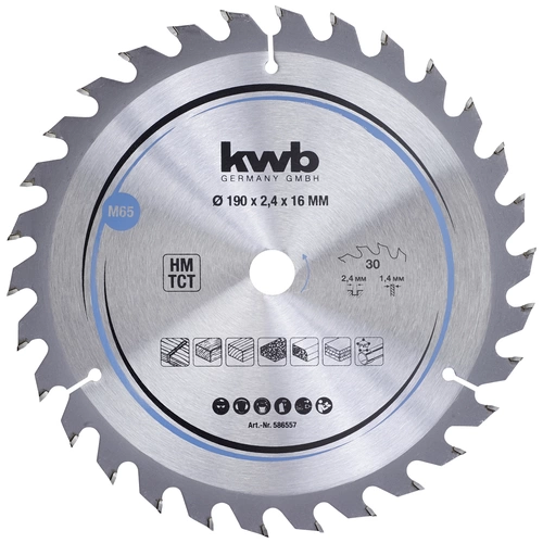 kwb 586557 Lame de scie circulaire au carbure 190 x 16 mm 1 pc(s) kwb 586557 Lame de scie circulaire au carbure 190 x 16 mm 1 pc(s)