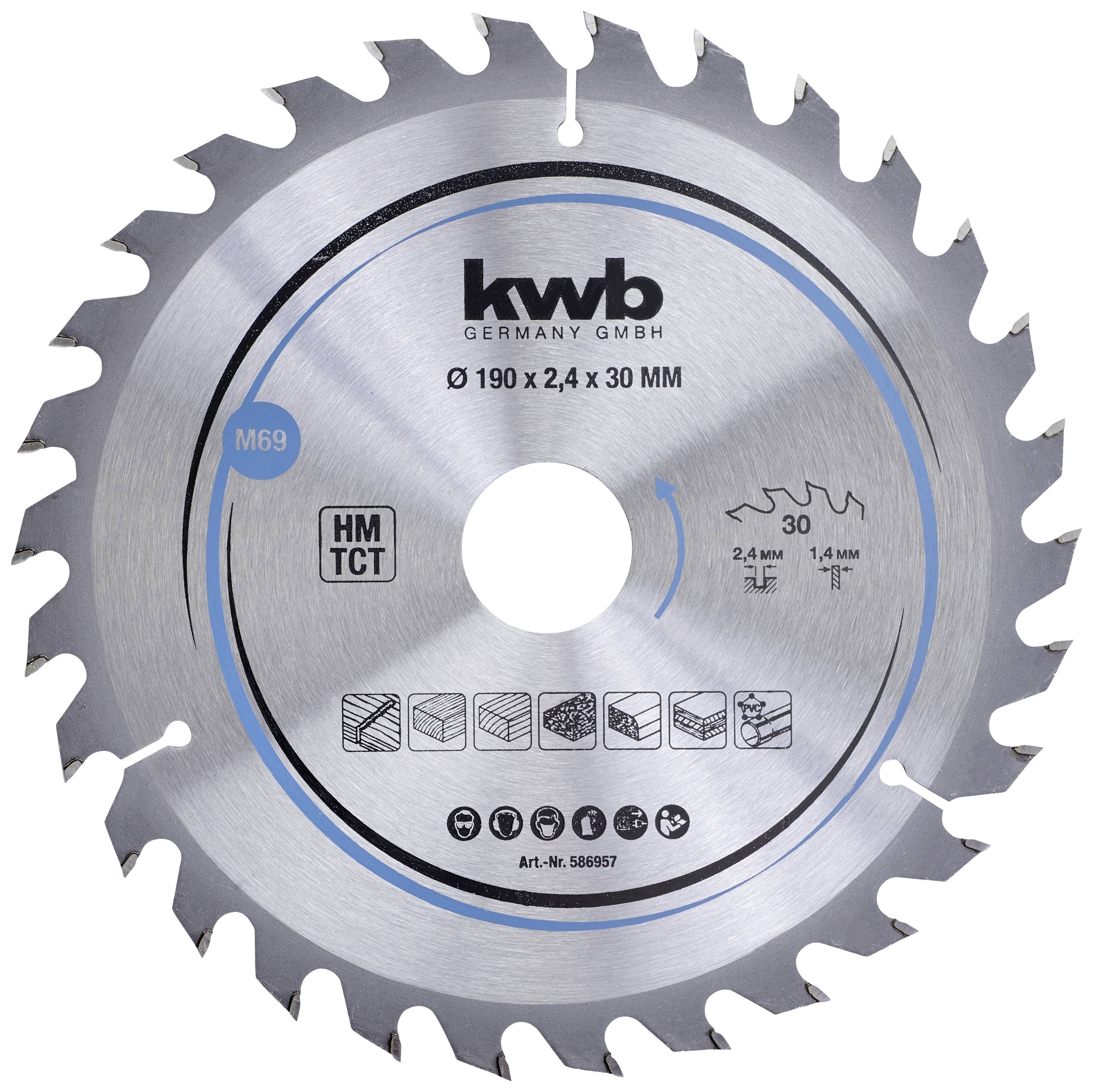 kwb 586957 Lame de scie circulaire au carbure 190 x 30 mm 1 pc(s)