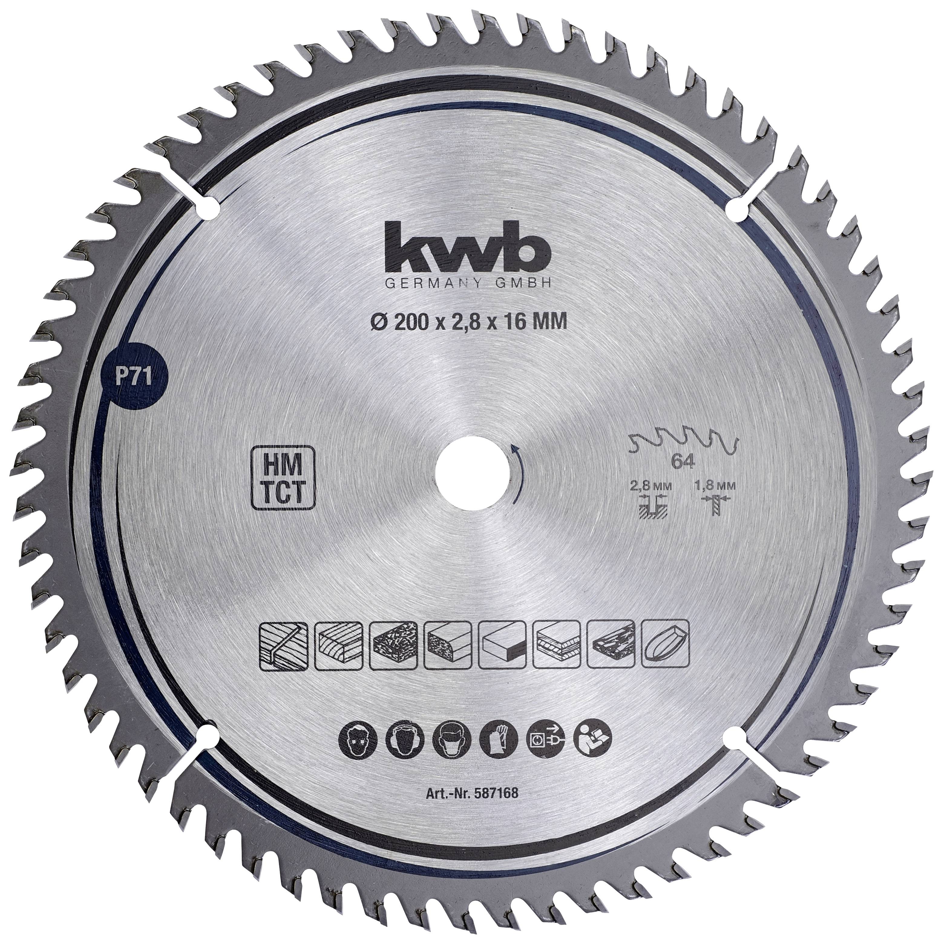 kwb 587168 Lame de scie circulaire au carbure 200 x 16 mm 1 pc(s)