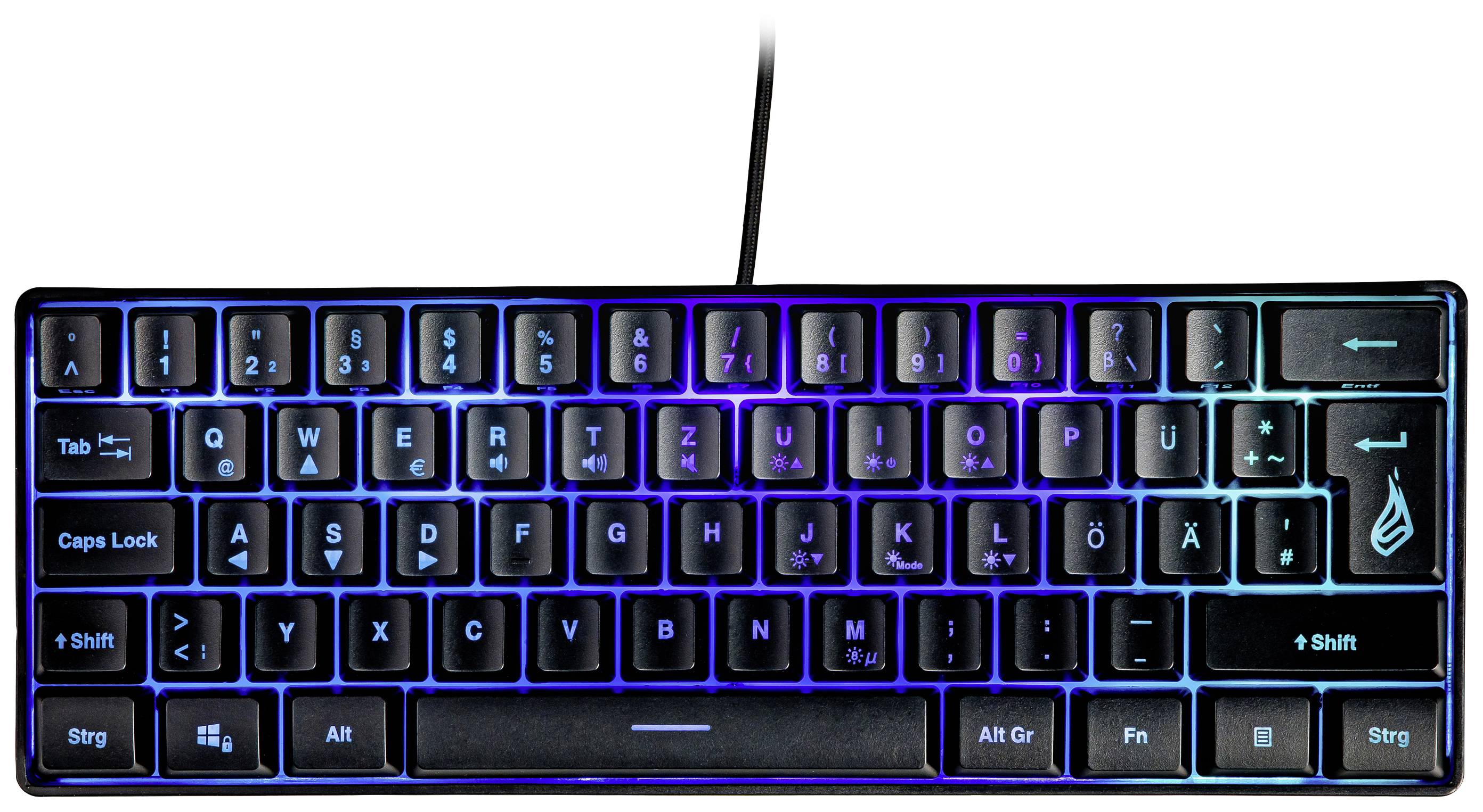 Surefire Gaming KingPin X1 filaire, USB Clavier de gaming allemand, QWERTZ noir éclairé, touches multimédia