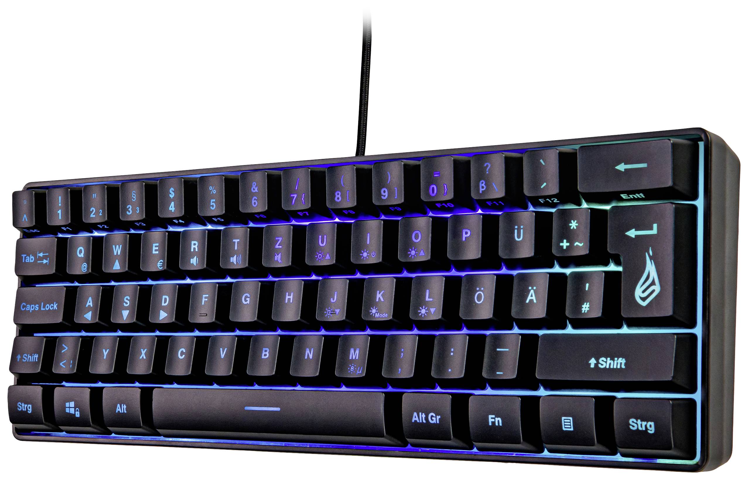Surefire Gaming KingPin X1 filaire, USB Clavier de gaming allemand, QWERTZ noir éclairé, touches multimédia