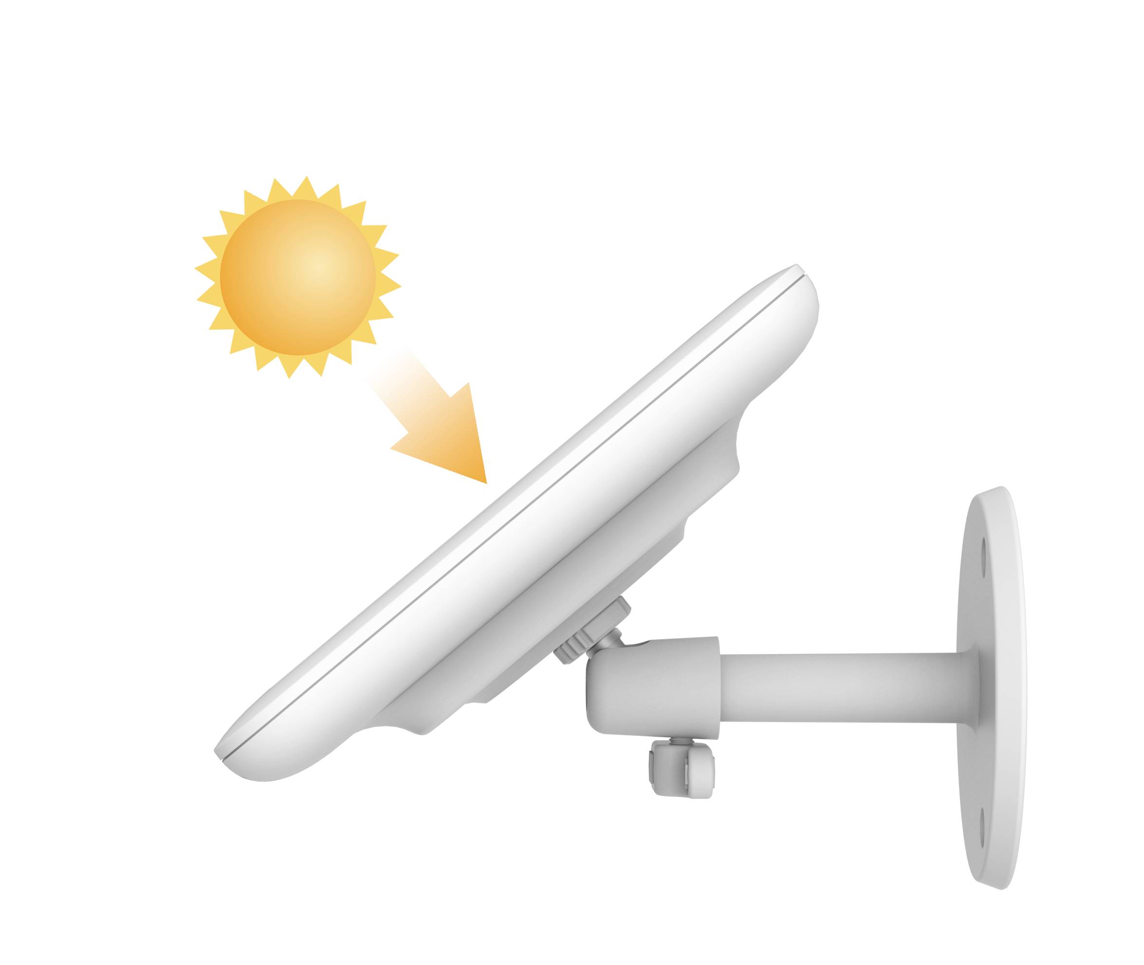 Représentation schématique d'un support de panneau solaire montrant comment le collecteur absorbe l'énergie solaire.