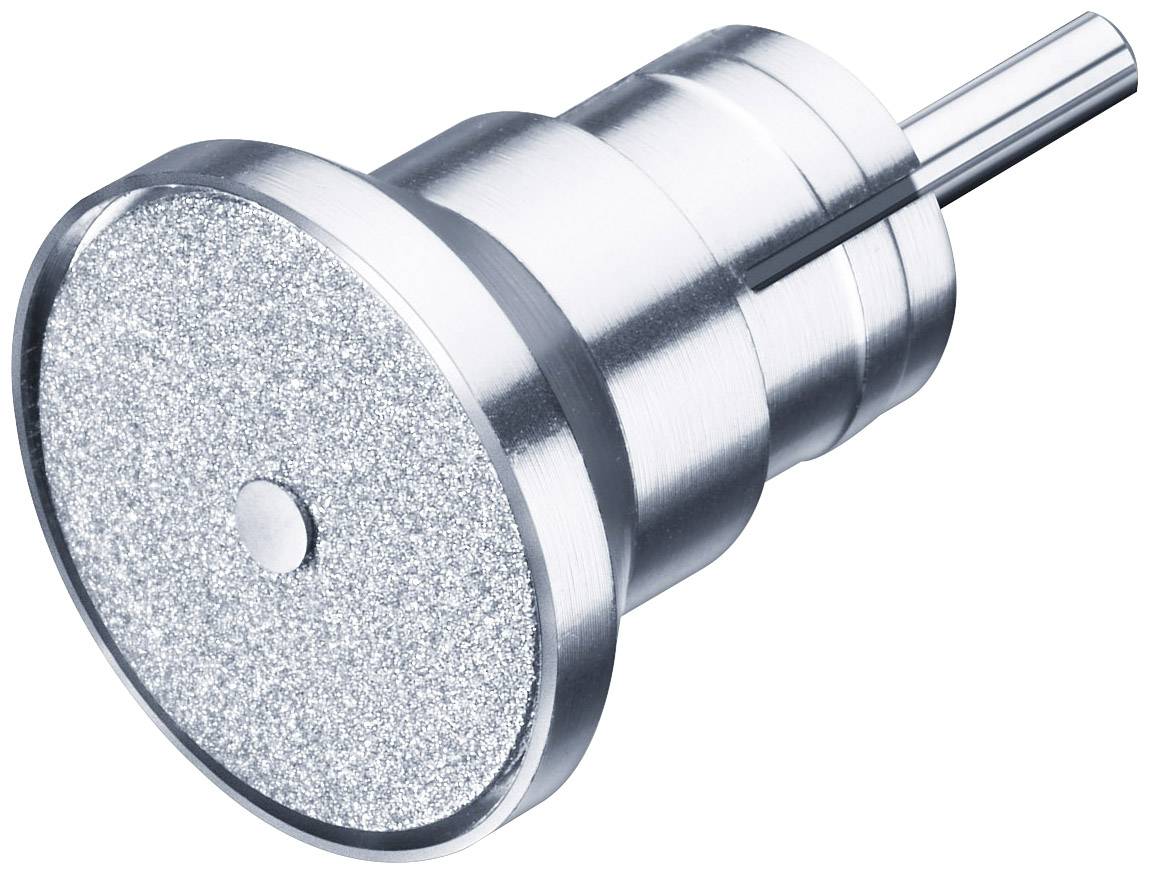 Un disque abrasif argenté et métallique à surface ronde et rugueuse. Adapté pour des travaux de meulage précis sur les outils.