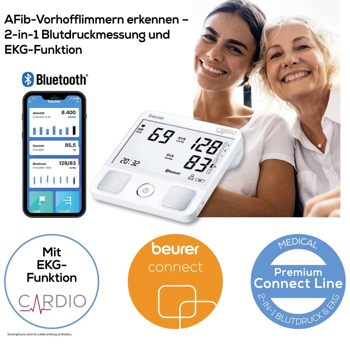 Beurer BM 93 EKG-Funktion Tensiomètre 65229