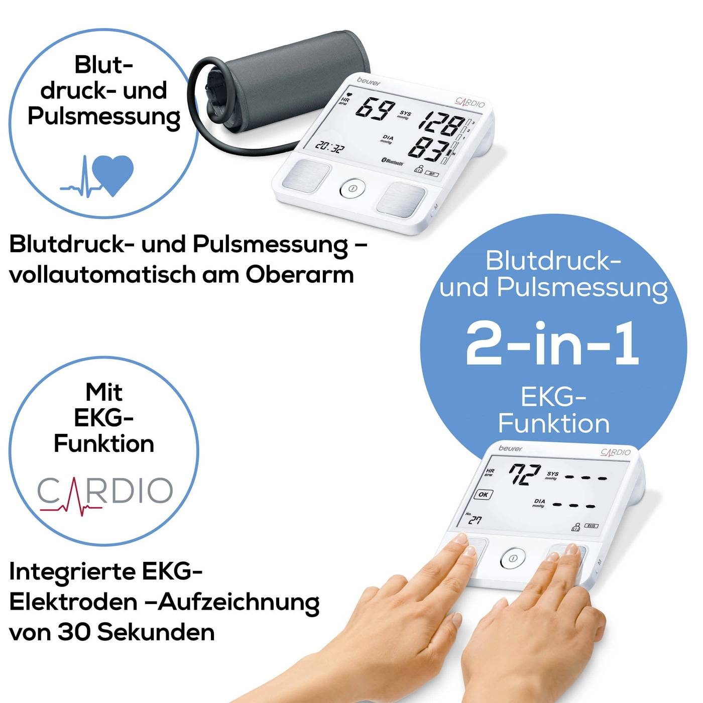 Beurer BM 93 EKG-Funktion Tensiomètre 65229