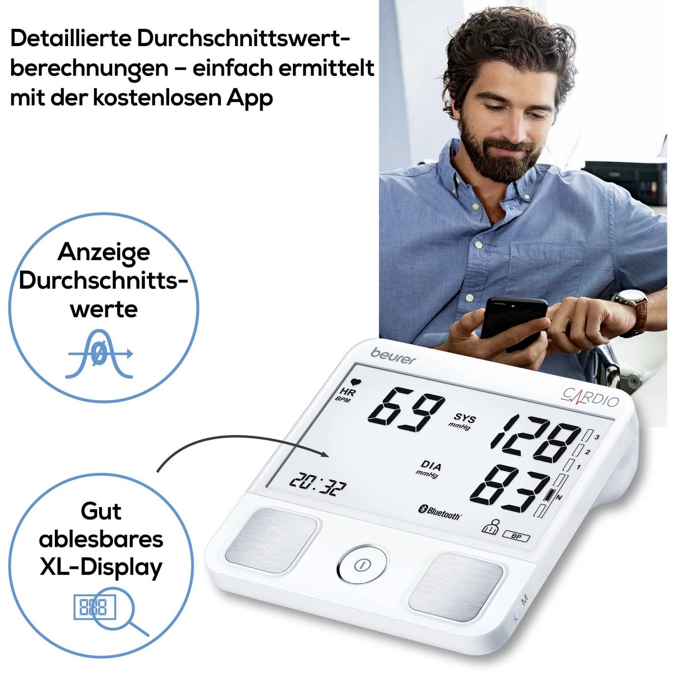 Beurer BM 93 EKG-Funktion Tensiomètre 65229