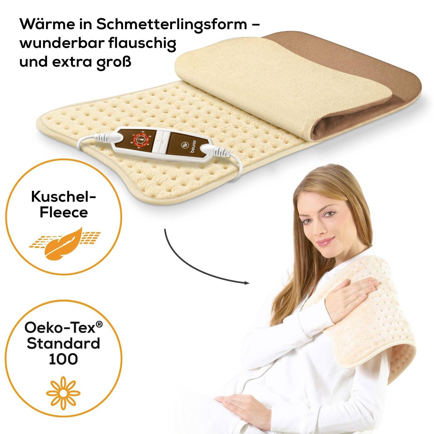 Beurer HK 115 Cosy Coussin chauffant 100 W marron
