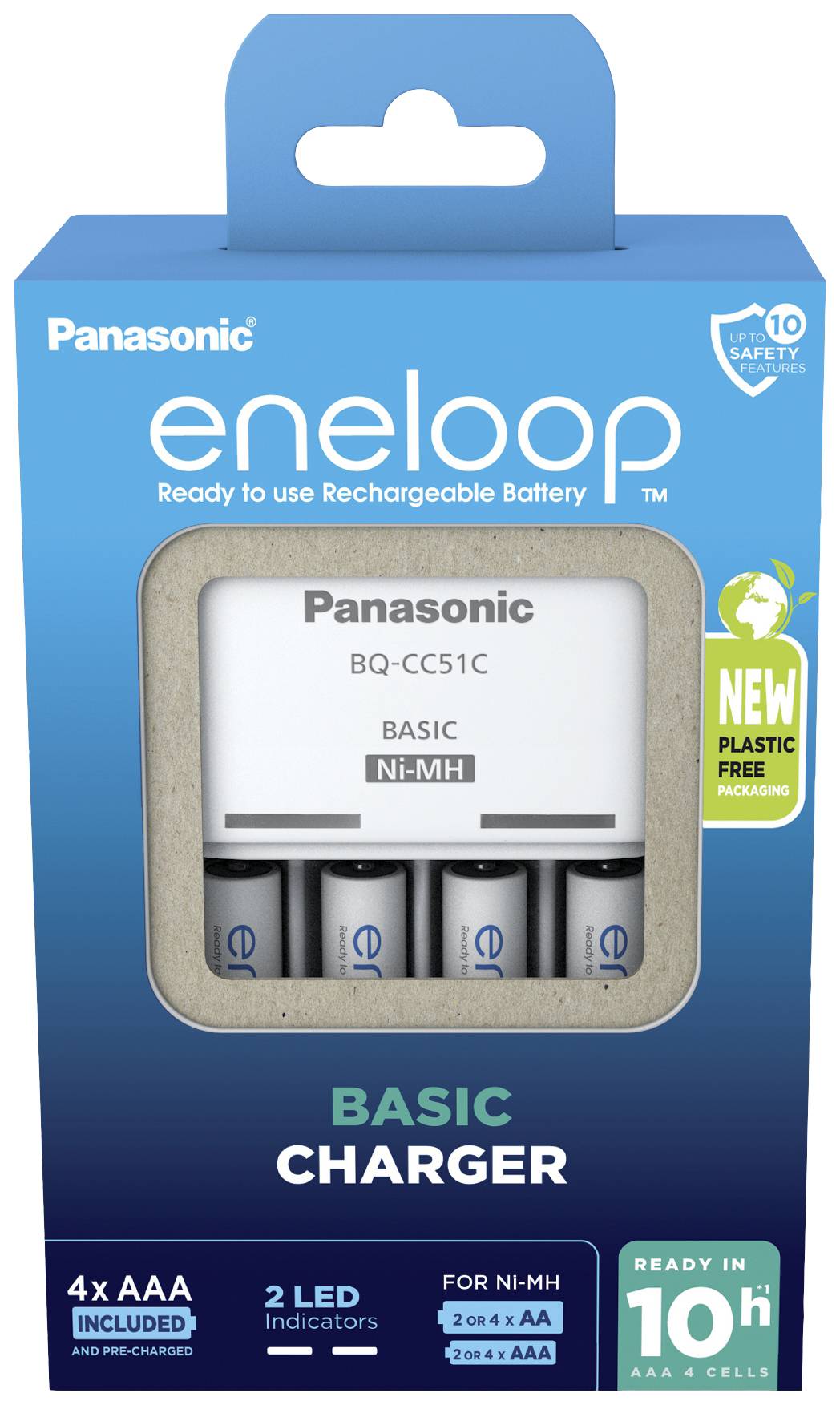 Bloc chargeur NiMH avec accus Panasonic Basic BQ-CC51 + 4x eneloop AAA