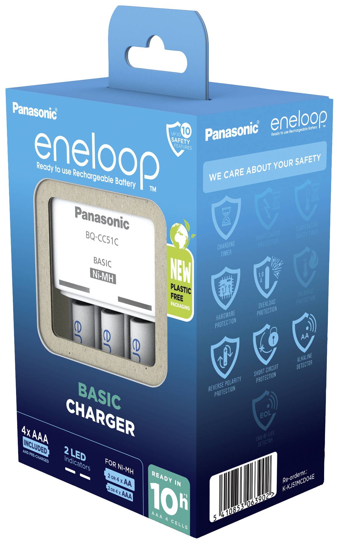 Bloc chargeur NiMH avec accus Panasonic Basic BQ-CC51 + 4x eneloop AAA