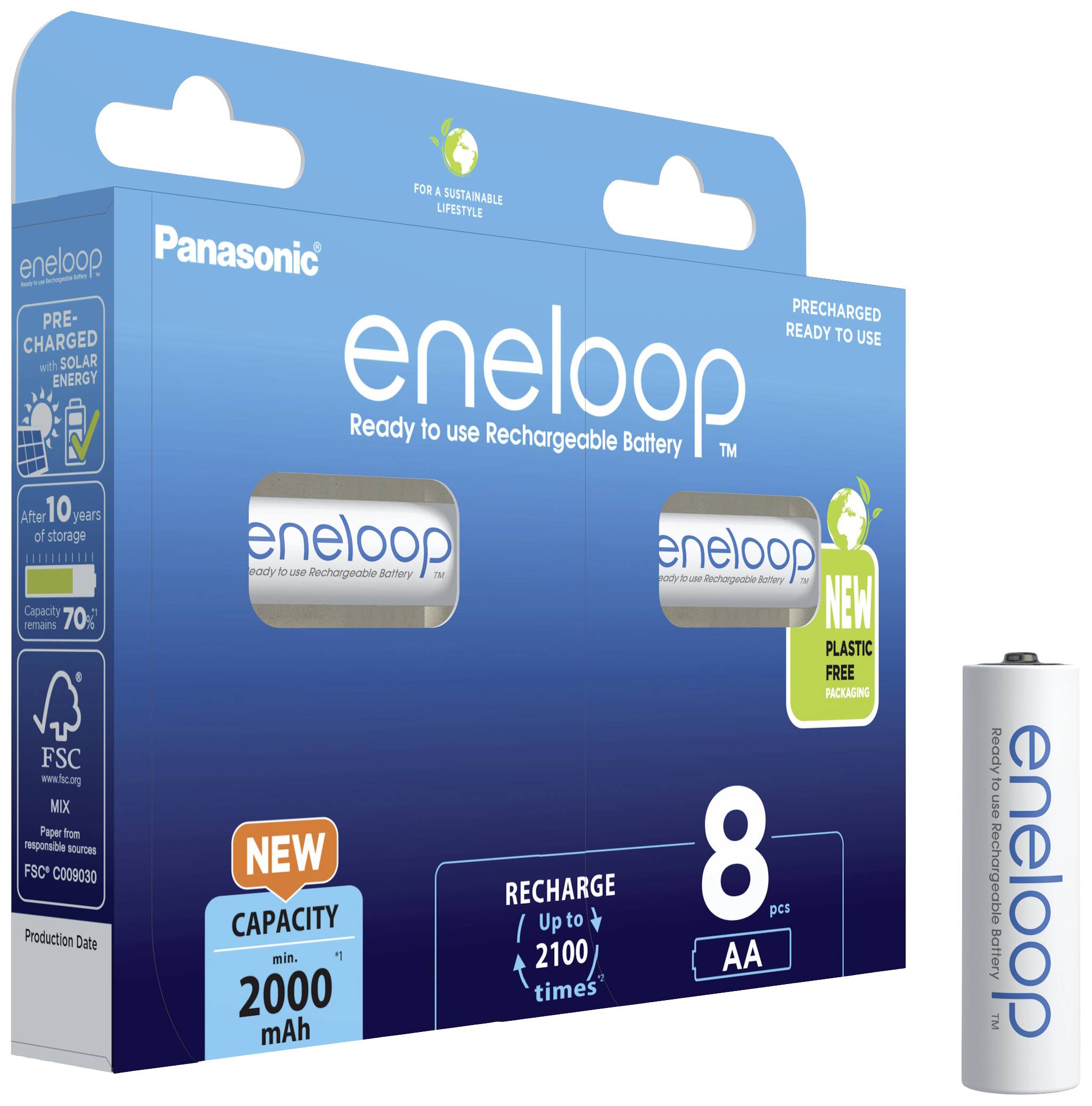 Pile rechargeable LR6 (AA) NiMH eneloop eneloop HR06 2000 mAh 1.2 V 8 pc(s)