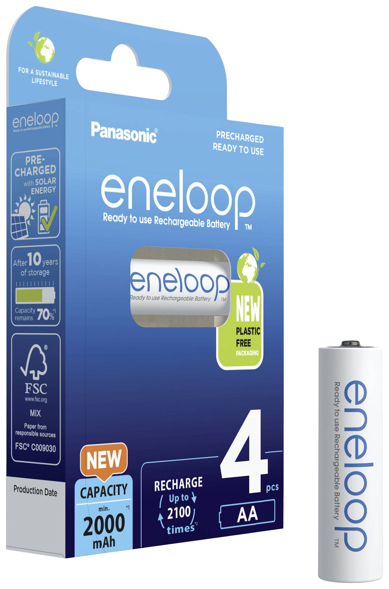 Pile rechargeable LR6 (AA) NiMH eneloop eneloop HR06 2000 mAh 1.2 V 4 pc(s)
