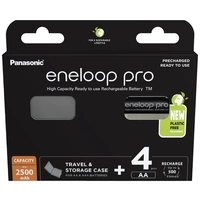 Pile rechargeable LR6 (AA) NiMH eneloop eneloop pro HR06 +Box 2500 mAh 1.2 V 4 pc(s) Pile rechargeable LR6 (AA) NiMH eneloop eneloop pro HR06 +Box 2500 mAh 1.2 V 4 pc(s)
