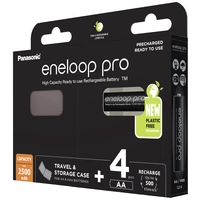 Pile rechargeable LR6 (AA) NiMH eneloop eneloop pro HR06 +Box 2500 mAh 1.2 V 4 pc(s) Pile rechargeable LR6 (AA) NiMH eneloop eneloop pro HR06 +Box 2500 mAh 1.2 V 4 pc(s)