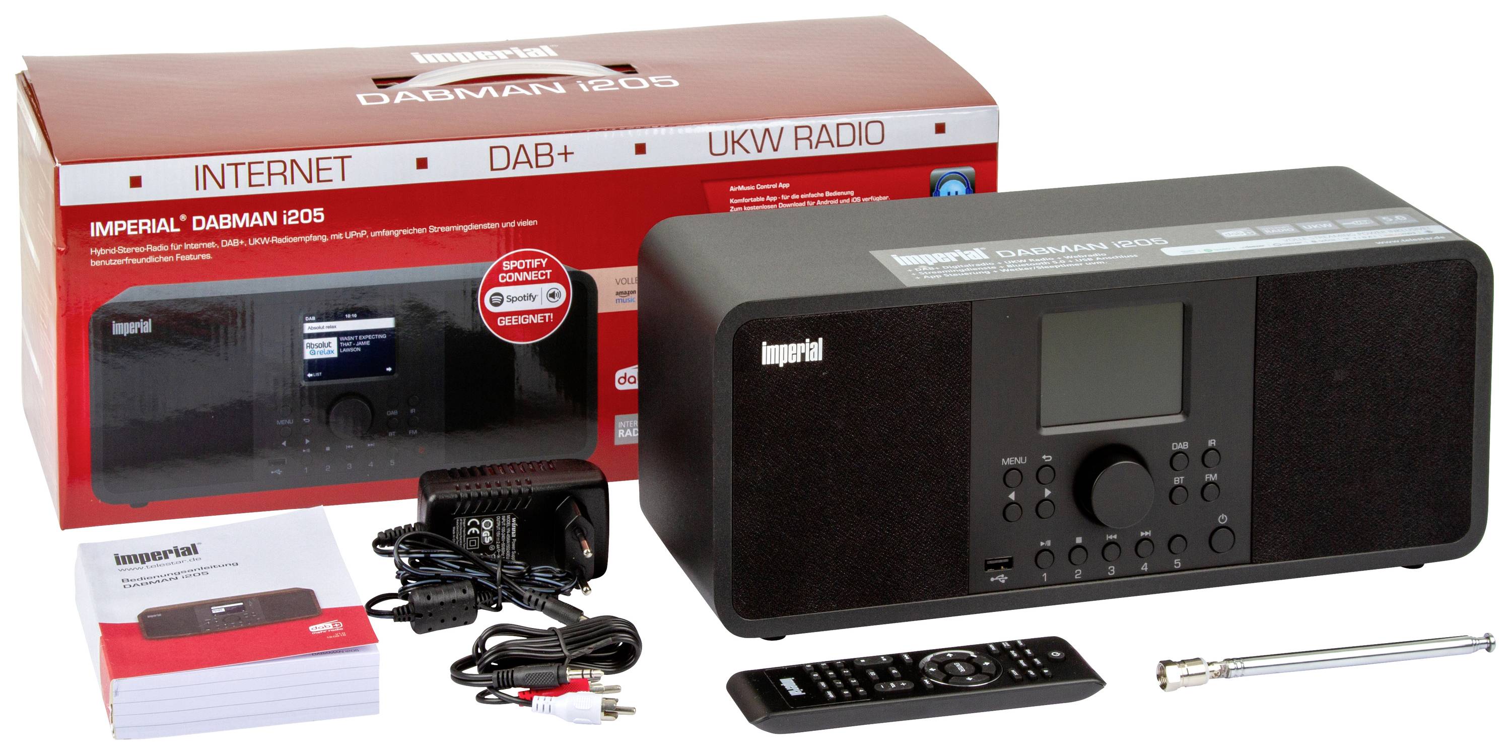 Imperial DABMAN i205 Radio de table Internet Internet, DAB+, FM USB, WiFi, LAN, radio internet noir